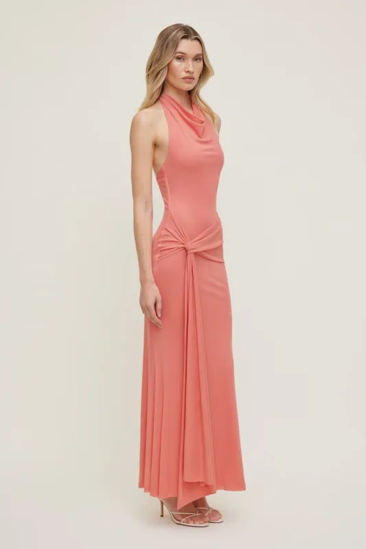 Scarlet Draped Mesh Maxi Dress - Dynamite - Pink - Women Clothing made by Dynamite