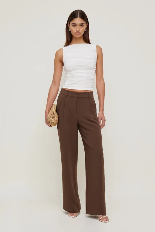 Alex Airflow Wide Leg Pants - Dynamite - Brown - Women Clothing made by Dynamite