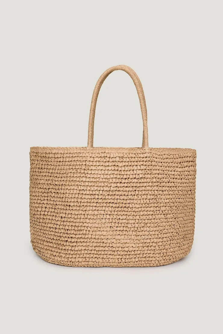 Straw Tote Bag - Dynamite - Beige - Women Clothing sold by Dynamite