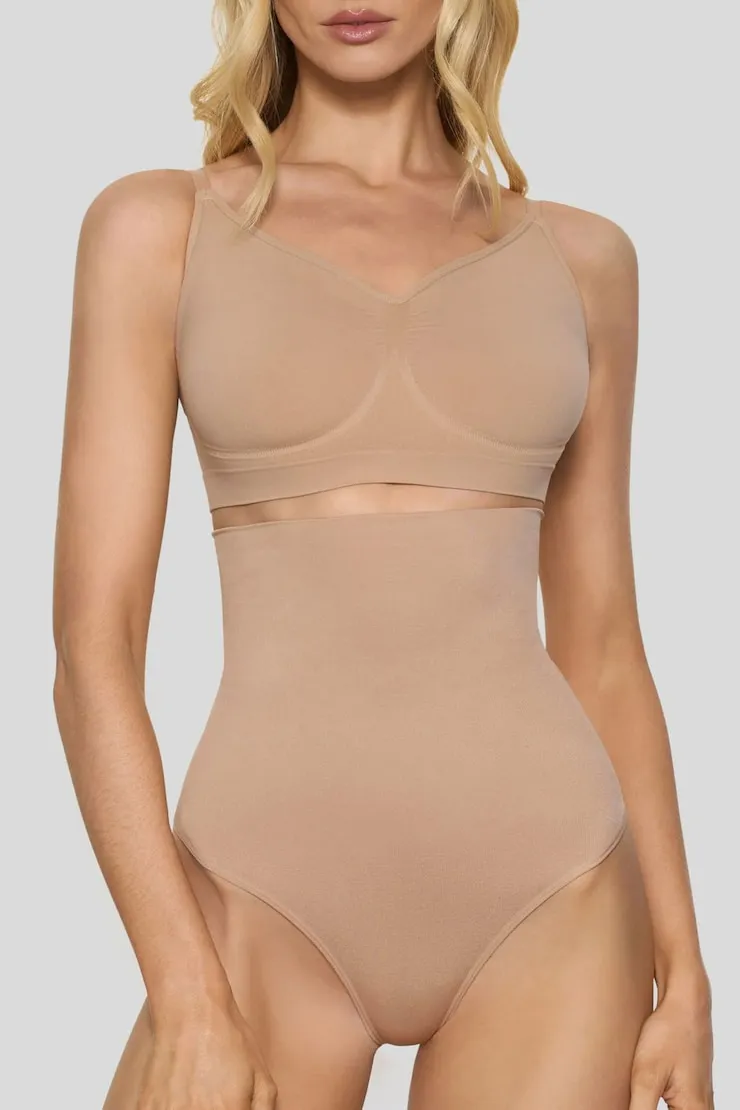 BOOMBA | High-Waisted Shapers - Dynamite - Beige - Women Clothing sold by Dynamite product image thumbnail 4