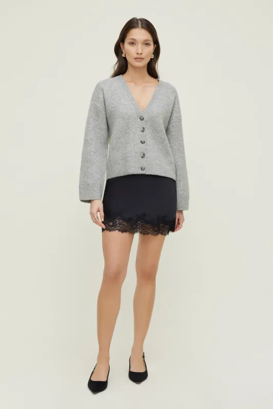 Relaxed V Neck Cardigan - Dynamite - Greys - Women Clothing made by Dynamite