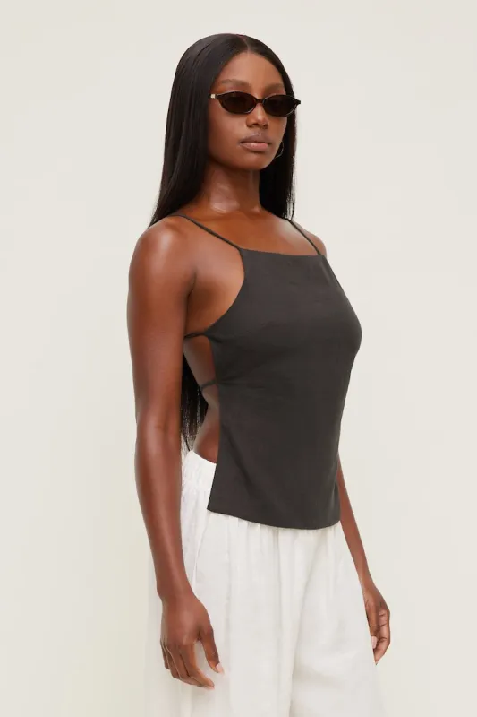 Linen Apron Top - Dynamite - Brown - Women Clothing made by Dynamite