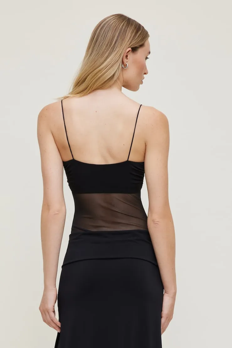 Bandeau Sheer Mesh Bodysuit - Dynamite - Black - Women Clothing sold by Dynamite product image thumbnail 3