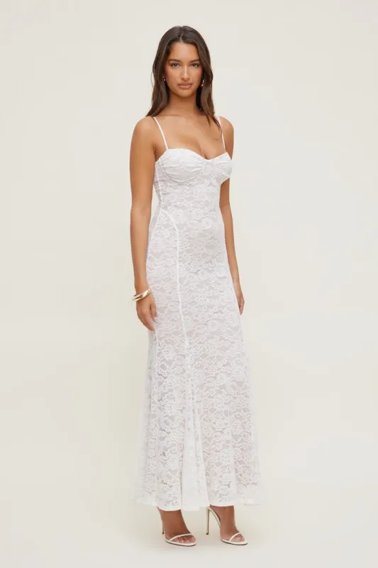 Monet Lace Overlay Maxi Dress - Dynamite - White - Women Clothing made by Dynamite
