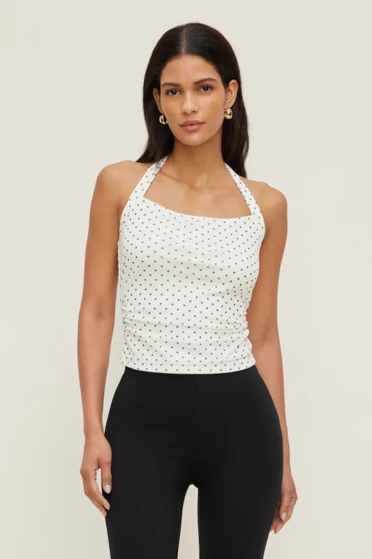 Mesh Halter Top - Dynamite - Black - Women Clothing made by Dynamite