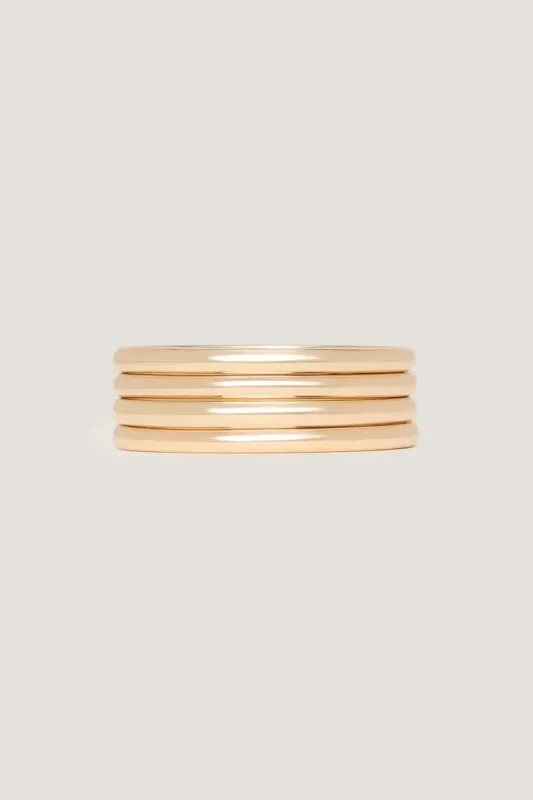 4-Pack Rounded Bangles - Dynamite - Yellow - Women Clothing made by Dynamite