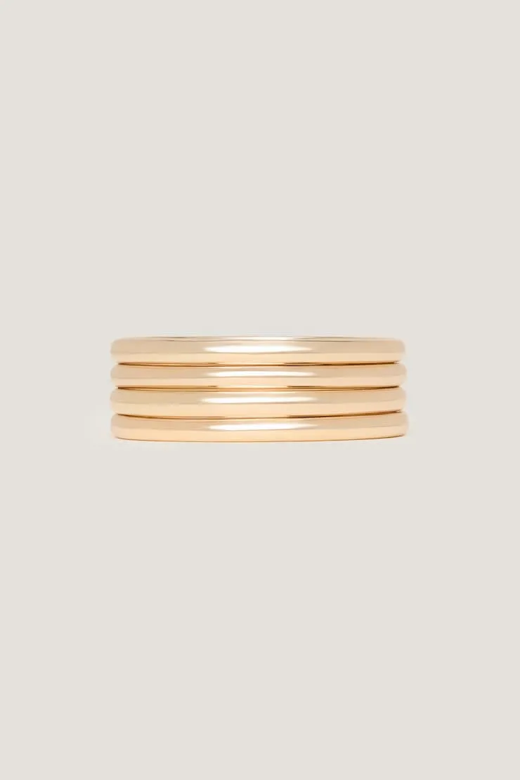 4-Pack Rounded Bangles - Dynamite - Yellow - Women Clothing sold by Dynamite