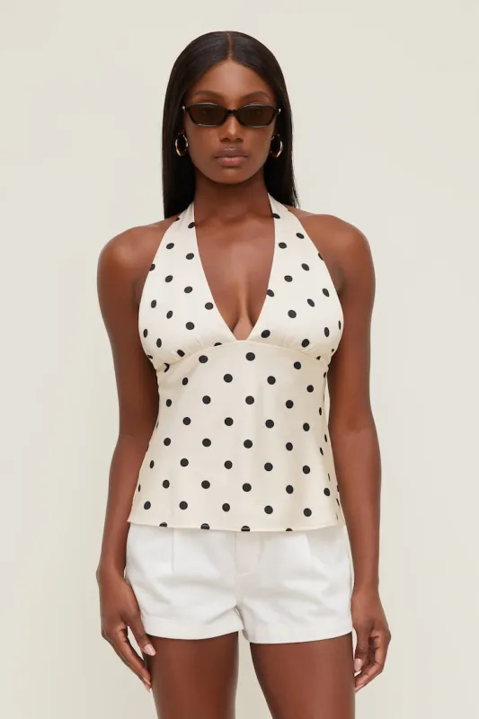 Vea Satin Halter Top - Dynamite - Black - Women Clothing made by Dynamite