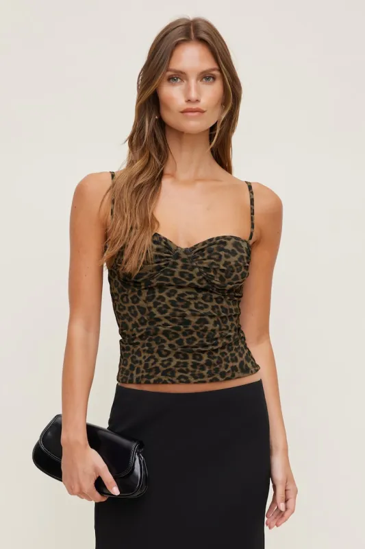 Monet Mesh Top - Dynamite - Brown - Women Clothing made by Dynamite