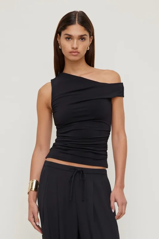Sculpt Off Shoulder Top - Dynamite - Black - Women Clothing made by Dynamite