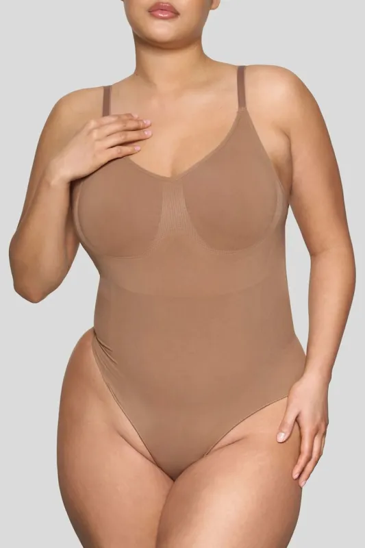 BOOMBA | Backless Sculpt Bodysuit - Dynamite - Brown - Women Clothing made by Dynamite