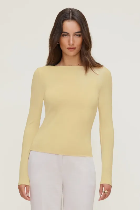 Nola Sculpt Long Sleeve Top - Dynamite - Yellow - Women Clothing made by Dynamite