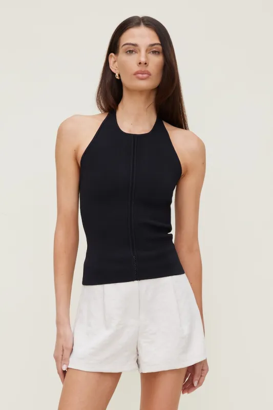 Halter Sweater Tank Top - Dynamite - Black - Women Clothing made by Dynamite