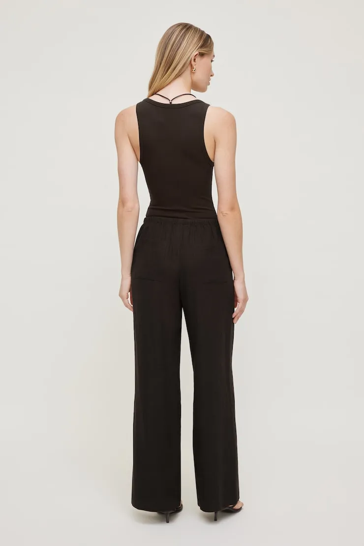 Leo Linen Wide Leg Pants - Dynamite - Brown - Women Clothing sold by Dynamite product image thumbnail 2