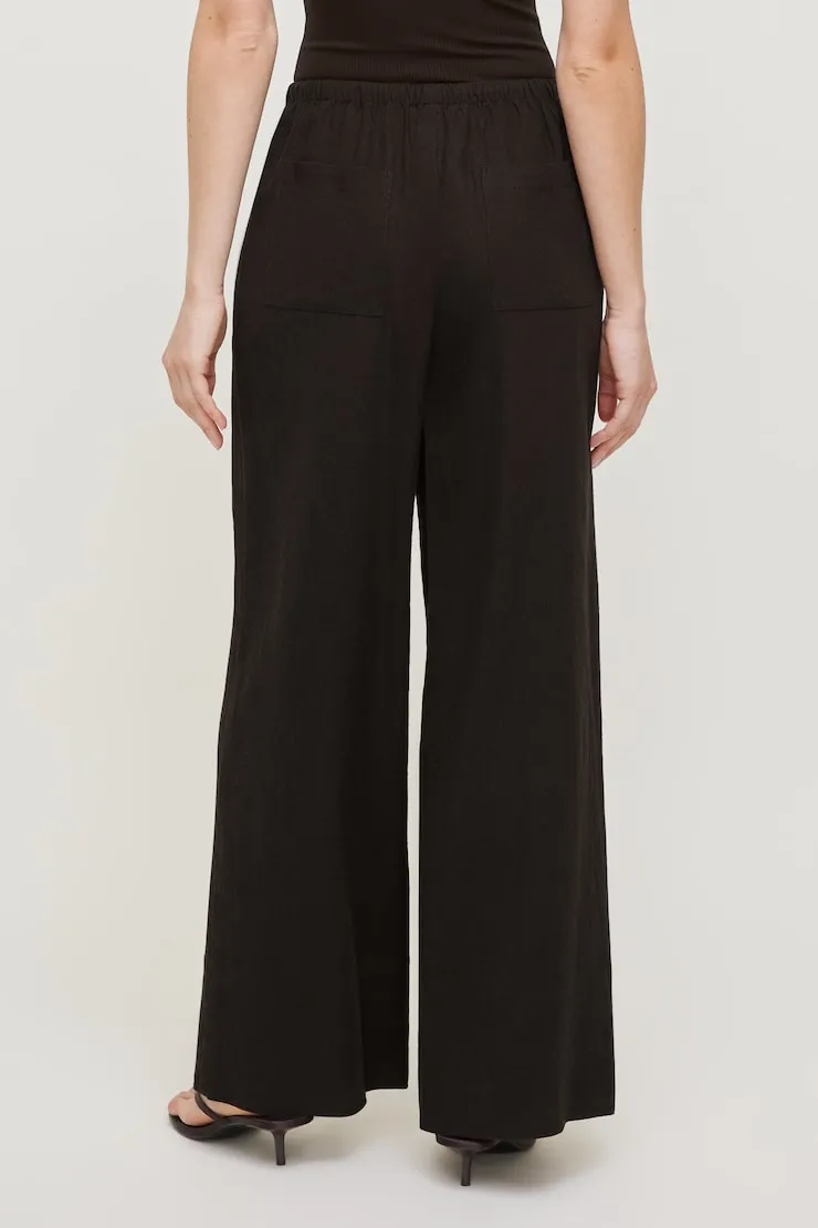 Leo Linen Wide Leg Pants - Dynamite - Brown - Women Clothing sold by Dynamite product image thumbnail 5