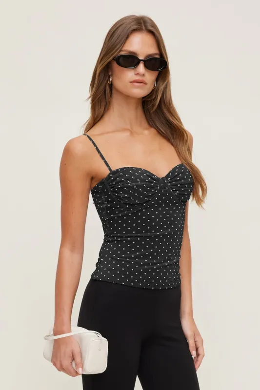 Monet Mesh Top - Dynamite - Black - Women Clothing made by Dynamite