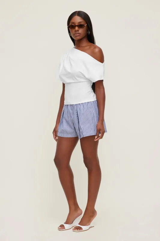 Cotton High Rise Shorts - Dynamite - Blue - Women Clothing made by Dynamite