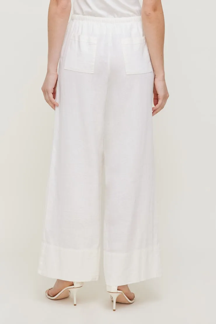 Leo Linen Wide Leg Pants - Dynamite - White - Women Clothing sold by Dynamite product image thumbnail 5