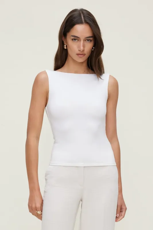 Nola Sculpt Tank Top - Dynamite - White - Women Clothing made by Dynamite