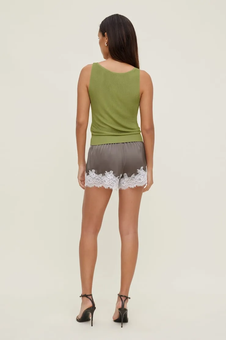 Lace Satin Shorts - Dynamite - Brown - Women Clothing sold by Dynamite product image thumbnail 3