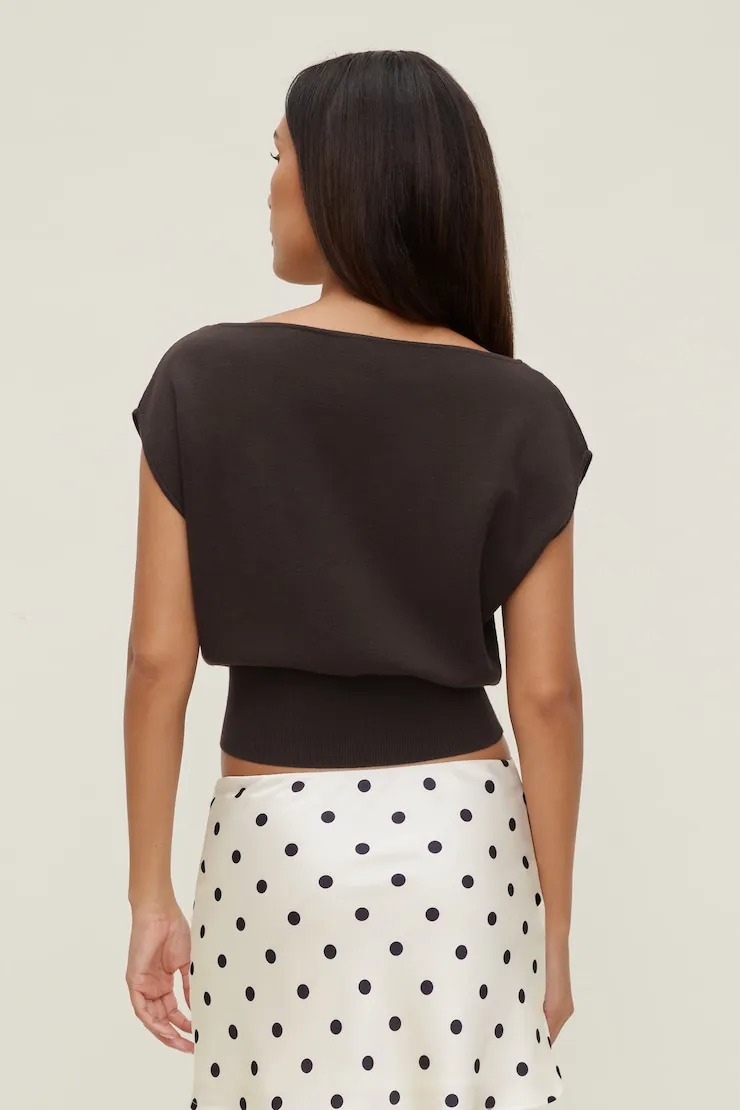 Aria Boat Neck Sweater - Dynamite - Brown - Women Clothing sold by Dynamite product image thumbnail 2