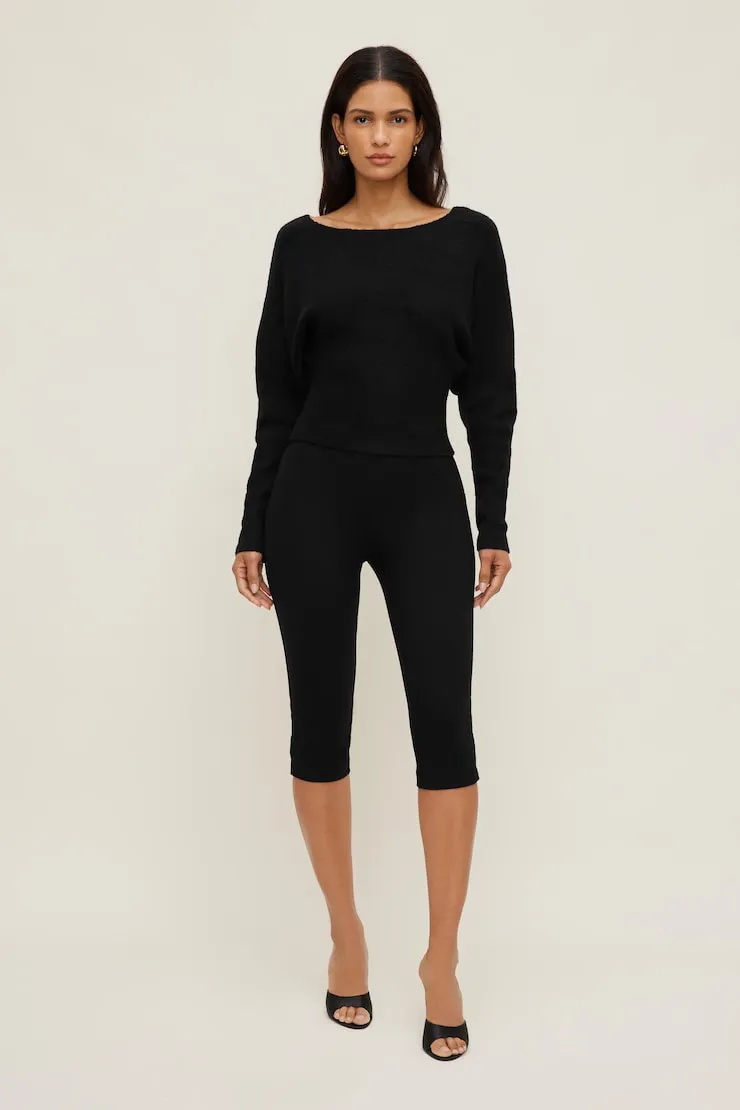Cinched Boat Neck Sweater - Dynamite - Black - Women Clothing sold by Dynamite product image thumbnail 5