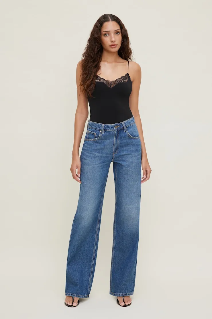 Sculpt Lace Trim Bodysuit - Dynamite - Black - Women Clothing sold by Dynamite product image thumbnail 3
