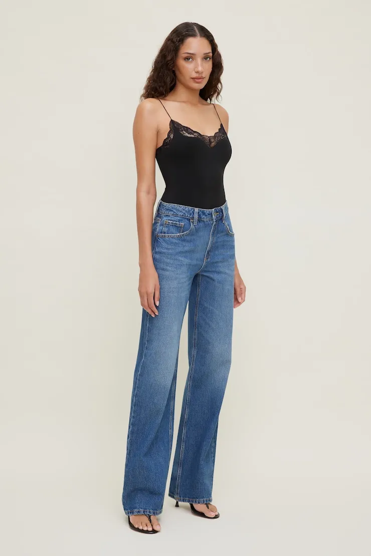 Sculpt Lace Trim Bodysuit - Dynamite - Black - Women Clothing sold by Dynamite product image thumbnail 5