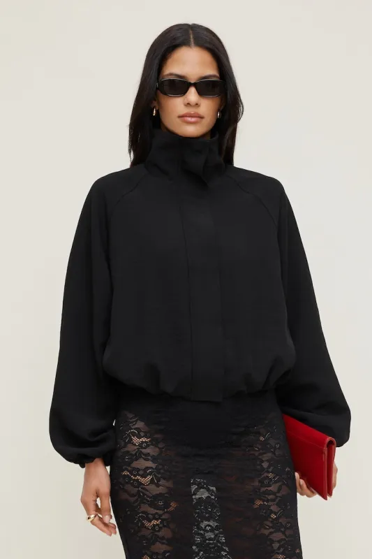 High Neck Airflow Anorak - Dynamite - Black - Women Clothing made by Dynamite