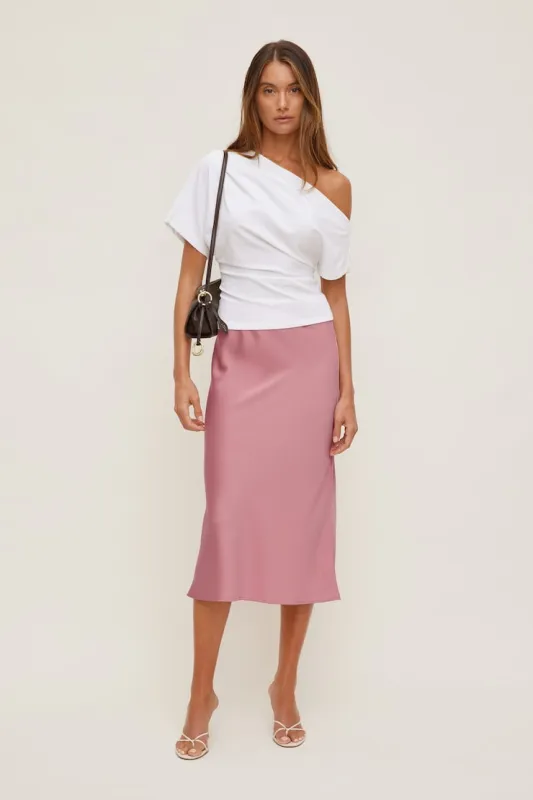 Delila Satin Midi Skirt - Dynamite - Pink - Women Clothing made by Dynamite