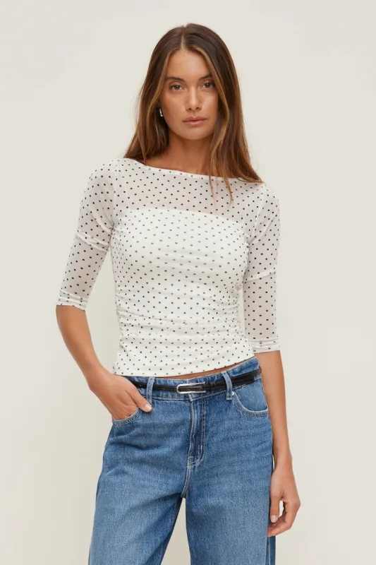 Maude Mesh Top - Dynamite - Black - Women Clothing made by Dynamite