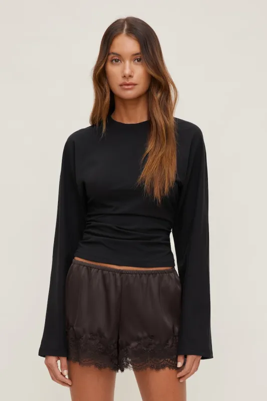 Andrea Long Sleeve T Shirt - Dynamite - Black - Women Clothing made by Dynamite