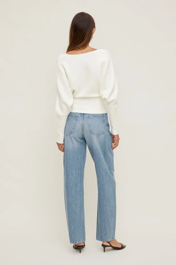 Cinched V Neck Sweater - Dynamite - White - Women Clothing sold by Dynamite product image thumbnail 4