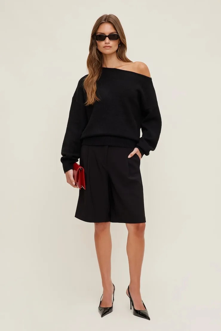 Lola Off Shoulder Sweater - Dynamite - Black - Women Clothing sold by Dynamite product image thumbnail 3