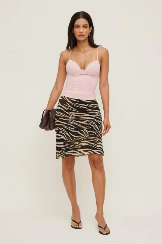 Georgette Midi Skirt - Dynamite - Brown - Women Clothing made by Dynamite