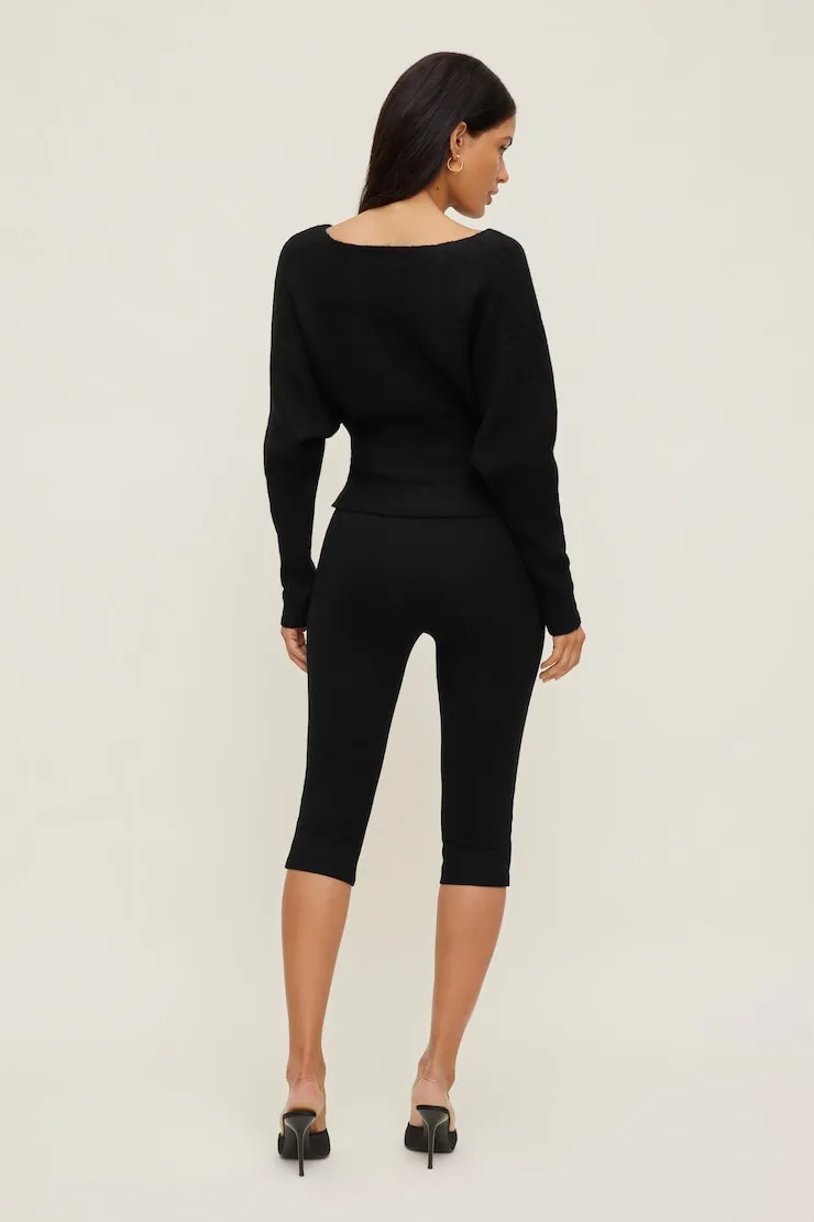 Cinched Boat Neck Sweater - Dynamite - Black - Women Clothing sold by Dynamite product image thumbnail 4