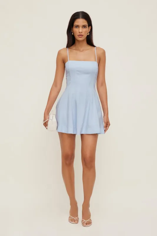 Ivory Linen Mini Dress - Dynamite - Blue - Women Clothing made by Dynamite