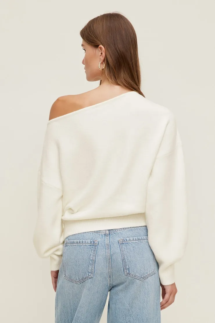 Lola Off Shoulder Sweater - Dynamite - White - Women Clothing sold by Dynamite product image thumbnail 2
