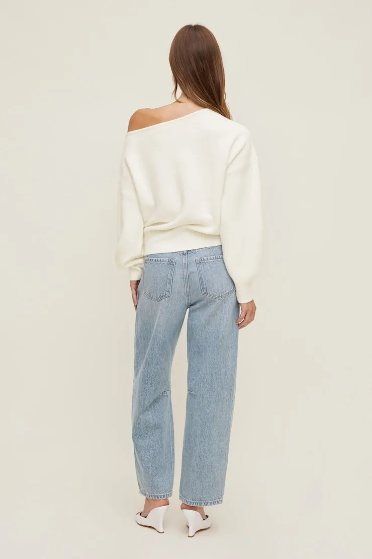 Lola Off Shoulder Sweater - Dynamite - White - Women Clothing sold by Dynamite product image thumbnail 4