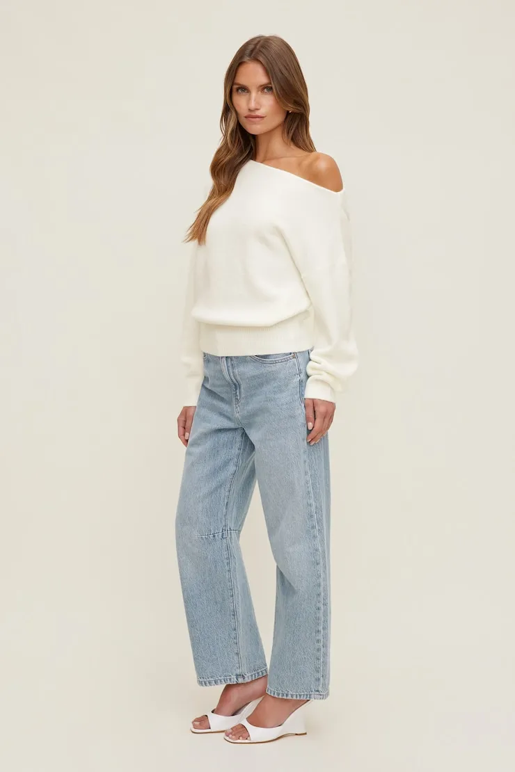 Lola Off Shoulder Sweater - Dynamite - White - Women Clothing sold by Dynamite product image thumbnail 5
