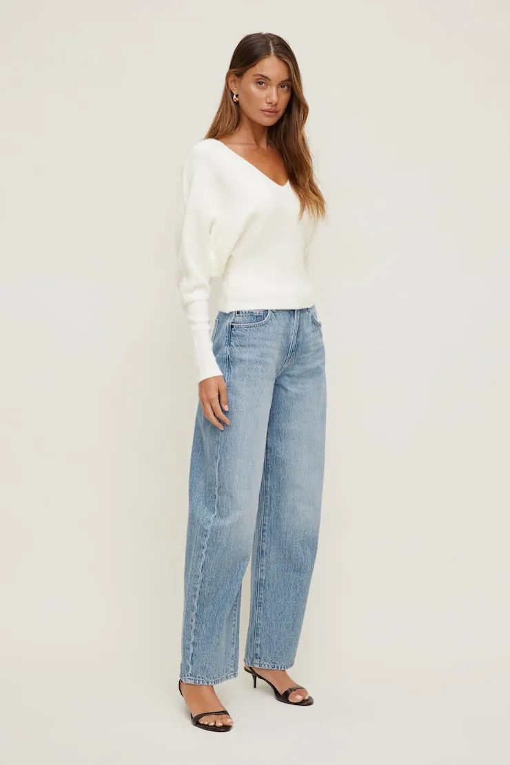 Cinched V Neck Sweater - Dynamite - White - Women Clothing sold by Dynamite product image thumbnail 5