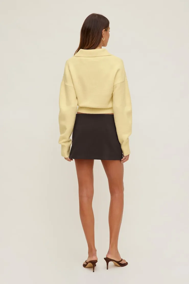 Audrey Cinched Polo Sweater - Dynamite - Yellow - Women Clothing sold by Dynamite product image thumbnail 4