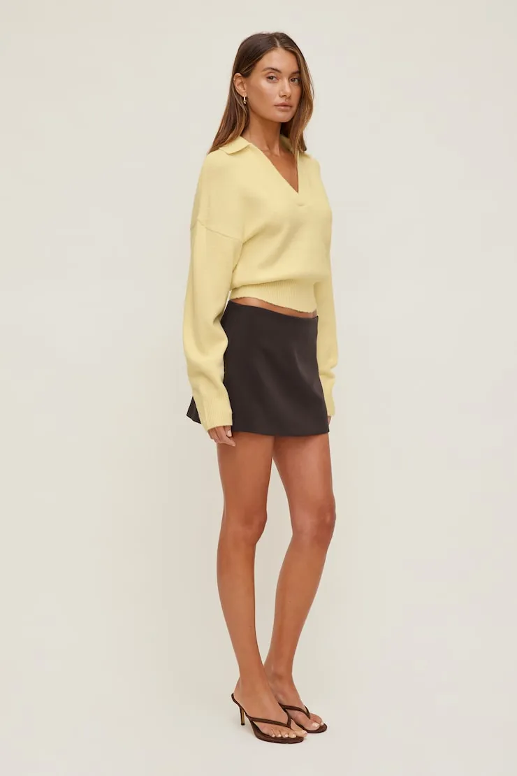 Audrey Cinched Polo Sweater - Dynamite - Yellow - Women Clothing sold by Dynamite product image thumbnail 5