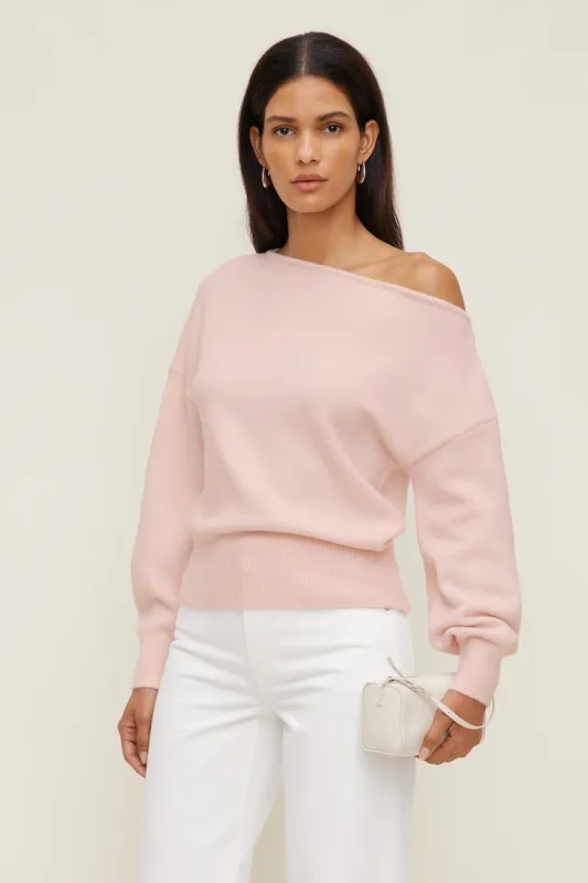 Lola Off Shoulder Sweater - Dynamite - Pink - Women Clothing made by Dynamite