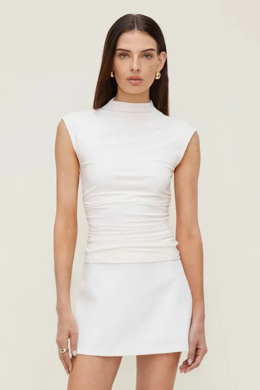 Bria Sculpt T Shirt - Dynamite - White - Women Clothing made by Dynamite
