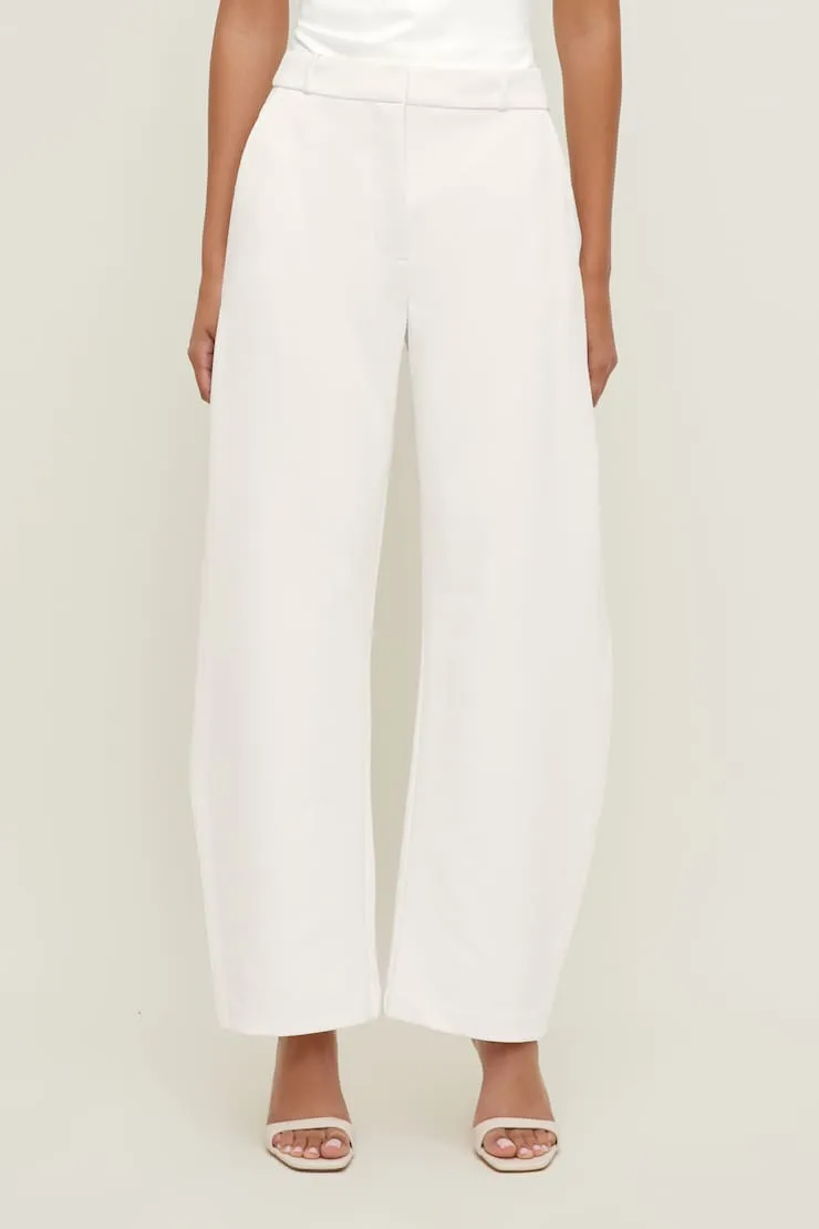 Mid Rise Barrel Leg Pants - Dynamite - White - Women Clothing sold by Dynamite product image thumbnail 2