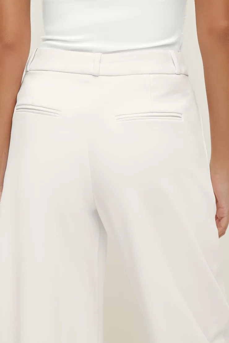 Mid Rise Barrel Leg Pants - Dynamite - White - Women Clothing sold by Dynamite product image thumbnail 4