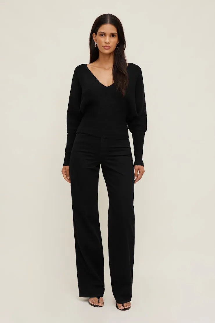 Cinched V Neck Sweater - Dynamite - Black - Women Clothing sold by Dynamite product image thumbnail 5