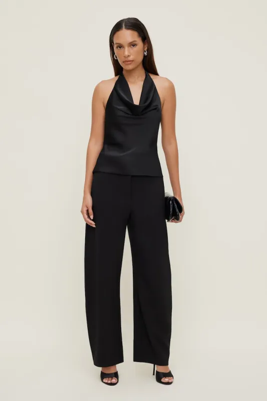 Mid Rise Barrel Leg Pants - Dynamite - Black - Women Clothing made by Dynamite