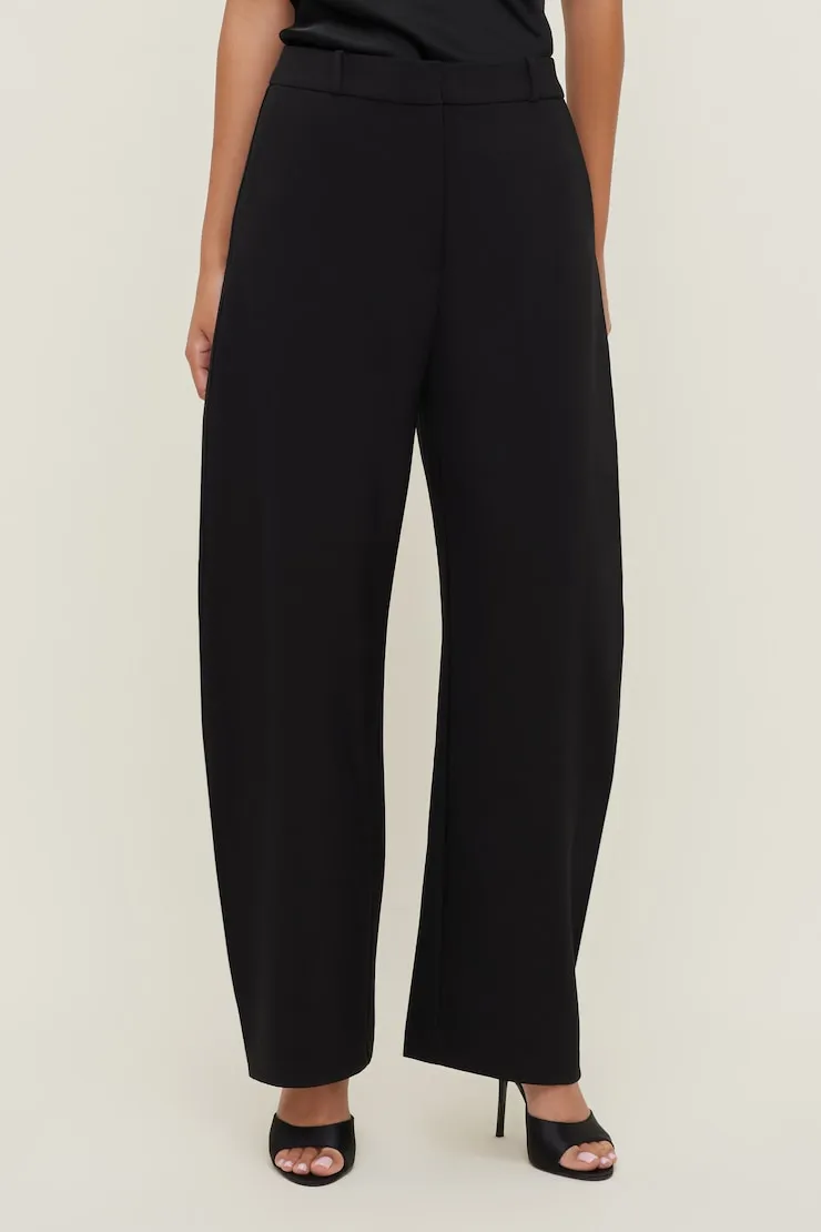 Mid Rise Barrel Leg Pants - Dynamite - Black - Women Clothing sold by Dynamite product image thumbnail 2